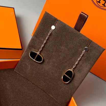 [Lumina]CHAINE VERSO BLACK CERAMIC EARRINGS