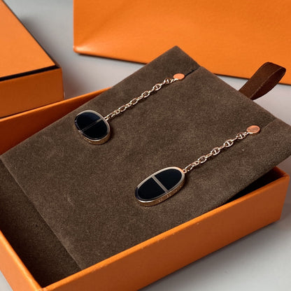 [Lumina]CHAINE VERSO BLACK CERAMIC EARRINGS
