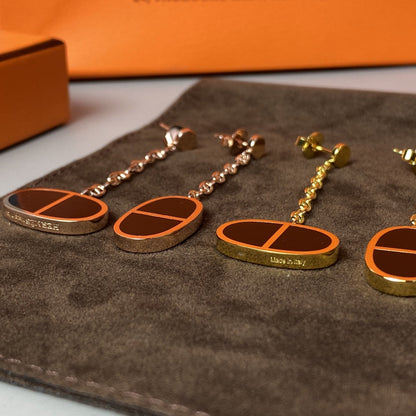 [Lumina]CHAINE VERSO BLACK CERAMIC EARRINGS