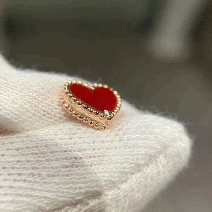 [Lumina]HEART CARNELIAN STUD EARRINGS