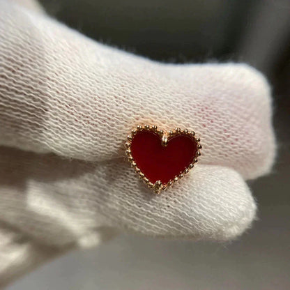 [Lumina]HEART CARNELIAN STUD EARRINGS