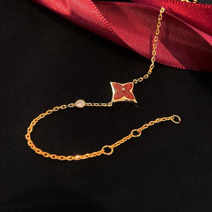 [Lumina]COLOR STAR CARNELIAN PINK GOLD DIAMOND BRACELET