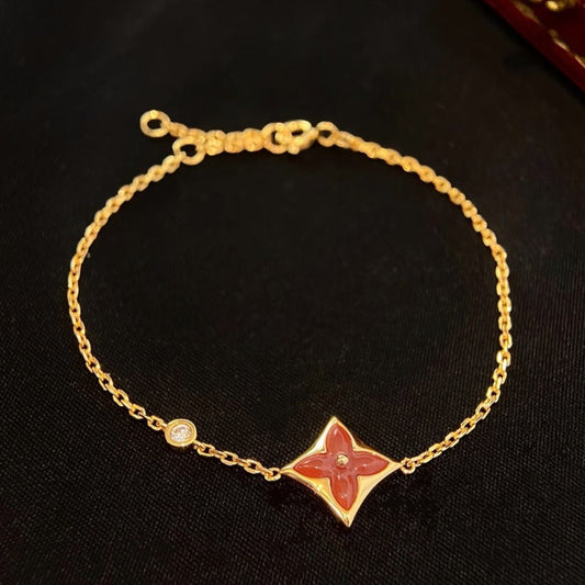 [Lumina]COLOR STAR CARNELIAN PINK GOLD DIAMOND BRACELET