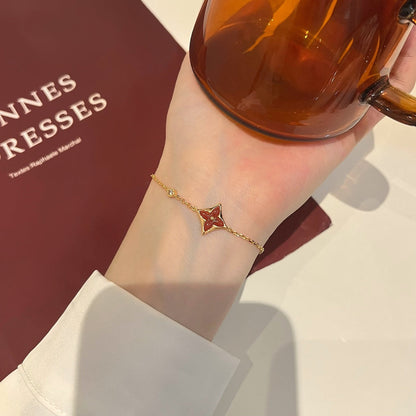 [Lumina]COLOR STAR CARNELIAN PINK GOLD DIAMOND BRACELET
