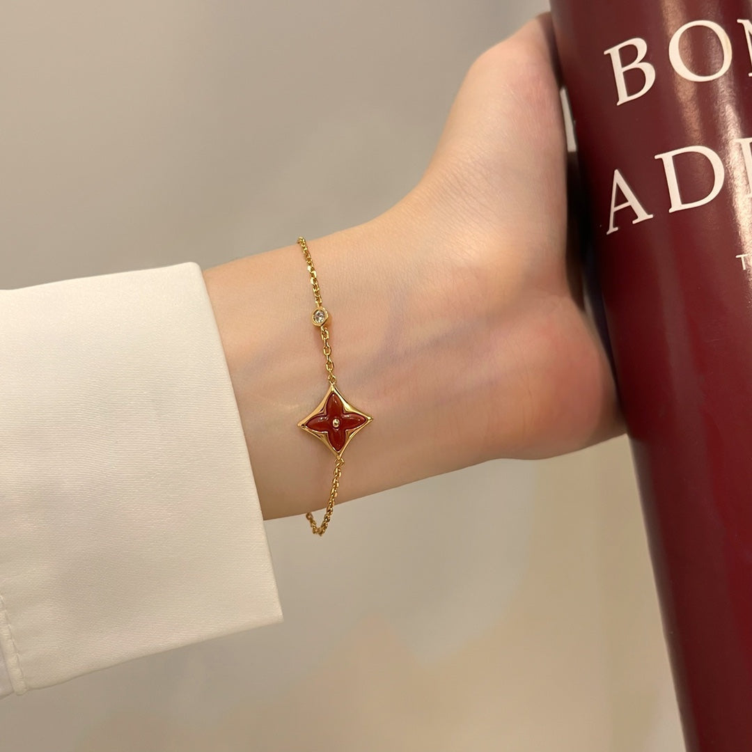 [Lumina]COLOR STAR CARNELIAN PINK GOLD DIAMOND BRACELET