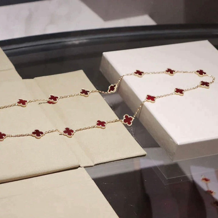 [Lumina]CLOVER 20 MOTIFS CARNELIAN NECKLACE