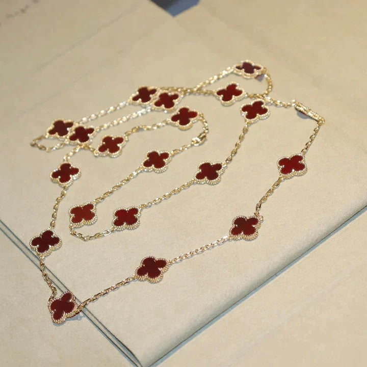 [Lumina]CLOVER 20 MOTIFS CARNELIAN NECKLACE
