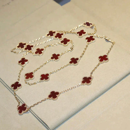 [Lumina]CLOVER 20 MOTIFS CARNELIAN NECKLACE