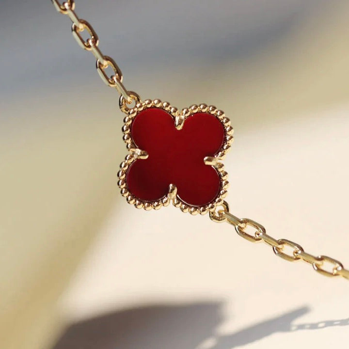 [Lumina]CLOVER 20 MOTIFS CARNELIAN NECKLACE