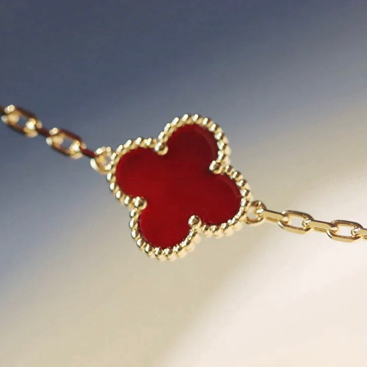 [Lumina]CLOVER 20 MOTIFS CARNELIAN NECKLACE