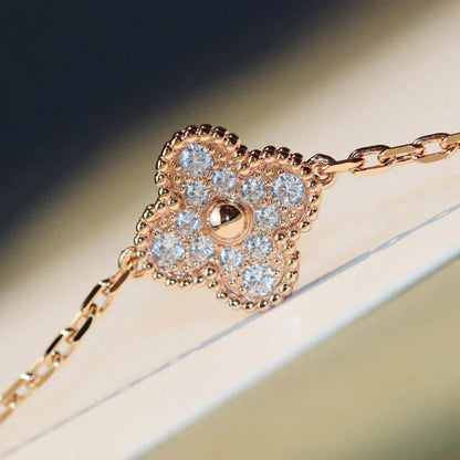 [Lumina]CLOVER 20 MOTIFS MALACHITE DIAMOND NECKLACE