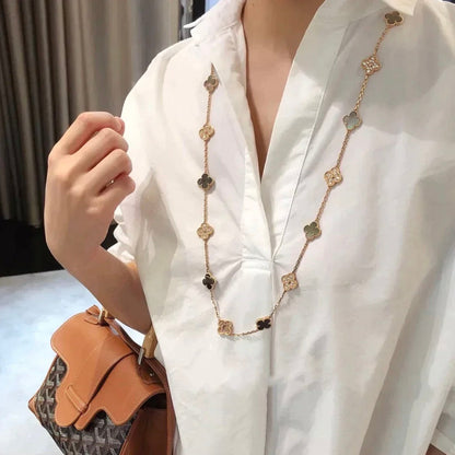 [Lumina]CLOVER 20 MOTIFS DARK MOP DIAMOND  NECKLACE