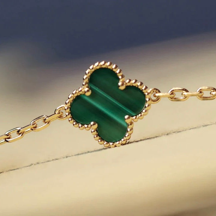 [Lumina]CLOVER 20 MOTIFS MALACHITE DIAMOND NECKLACE