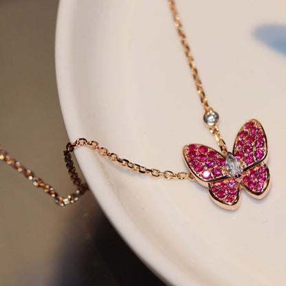[Lumina]BUTTERFLY RED DIAMOND Lumina GOLD NECKLACE