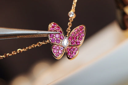 [Lumina]BUTTERFLY RED DIAMOND Lumina GOLD NECKLACE