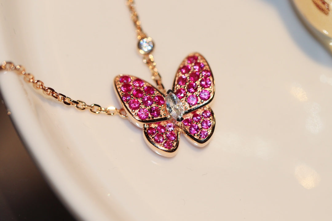 [Lumina]BUTTERFLY RED DIAMOND Lumina GOLD NECKLACE