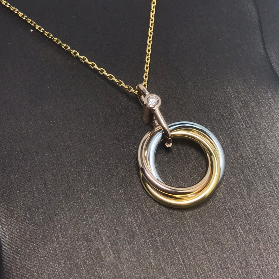 [Lumina]TRINITY SILVER GOLD PINK GOLD NECKLACE