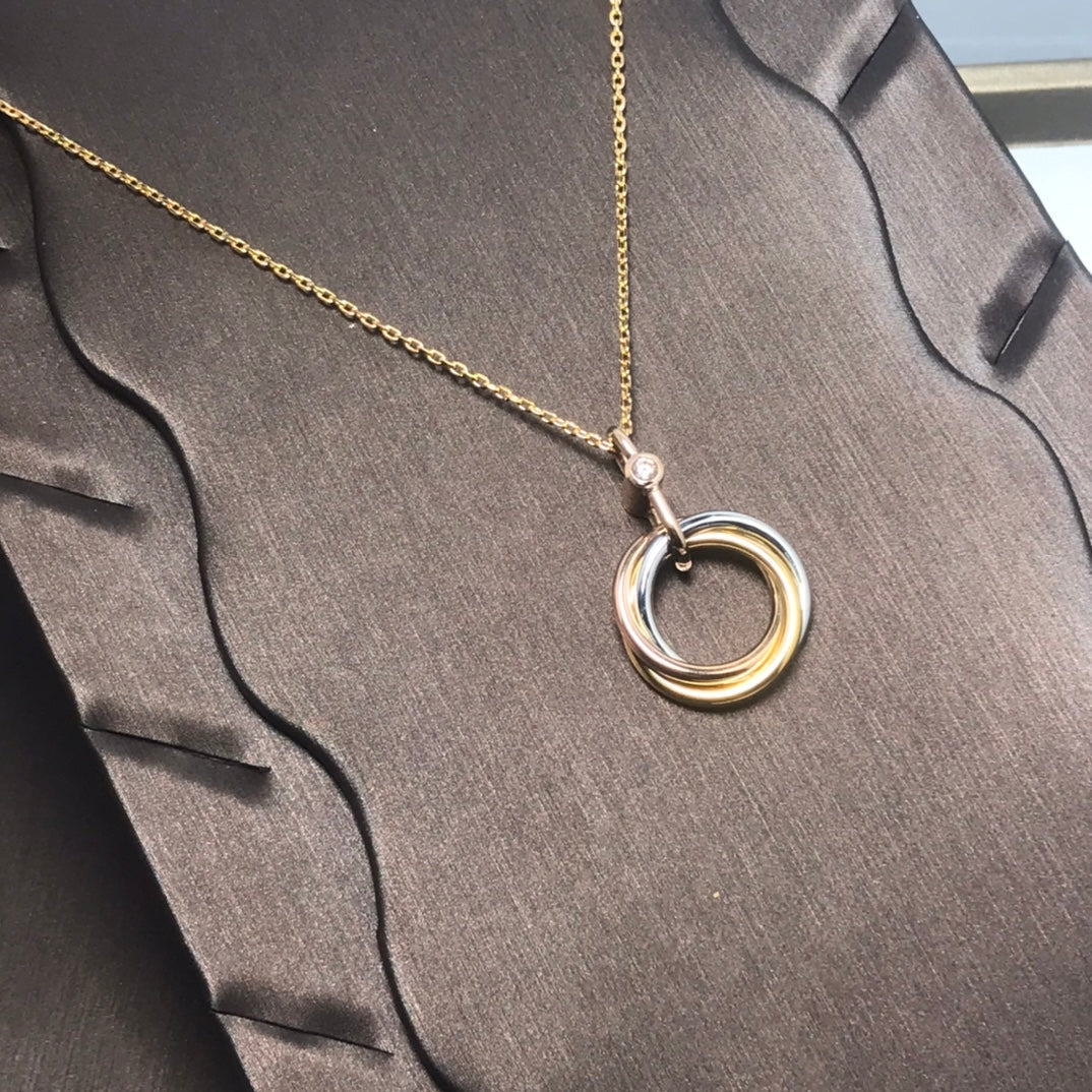 [Lumina]TRINITY SILVER GOLD PINK GOLD NECKLACE