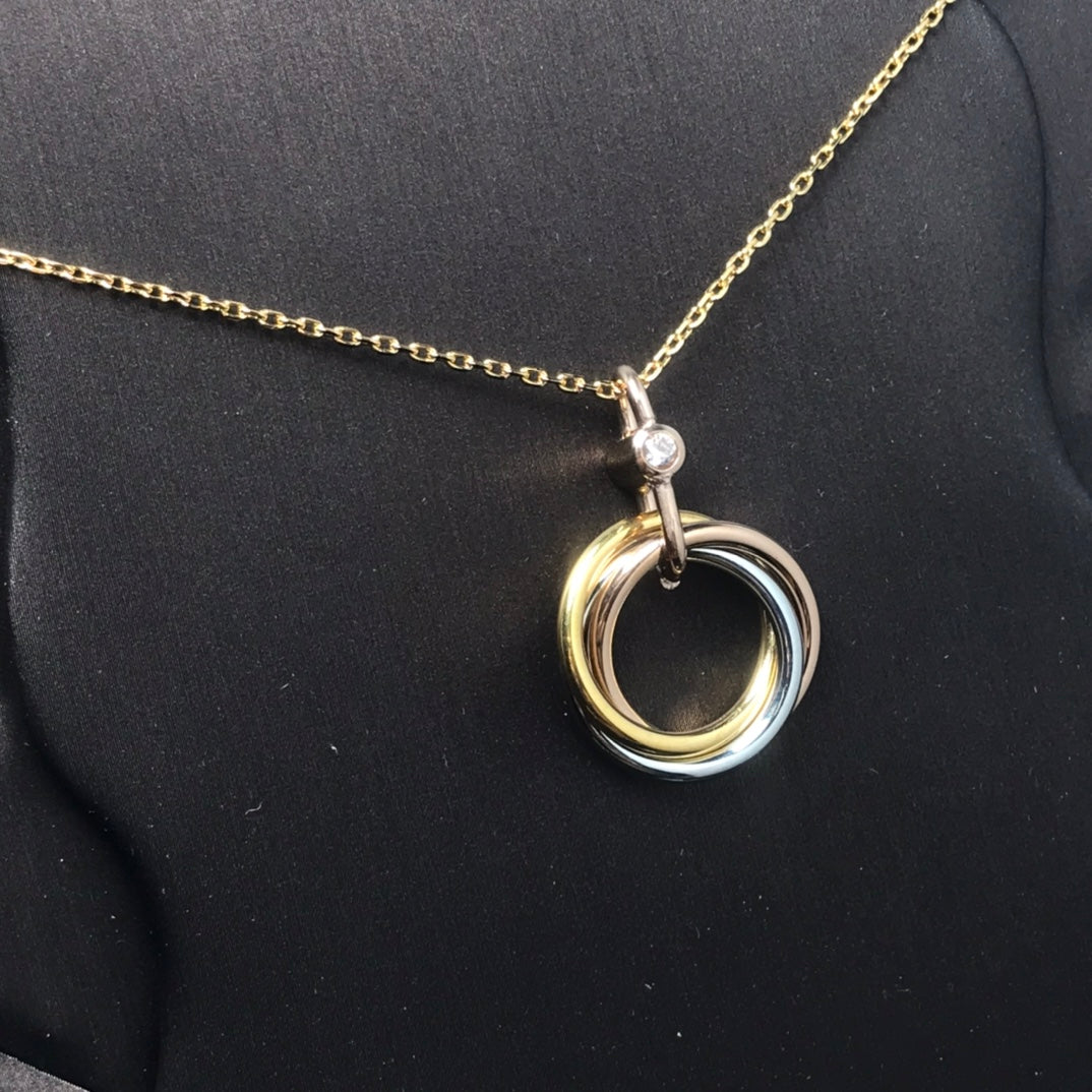 [Lumina]TRINITY SILVER GOLD PINK GOLD NECKLACE