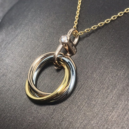 [Lumina]TRINITY SILVER GOLD PINK GOLD NECKLACE