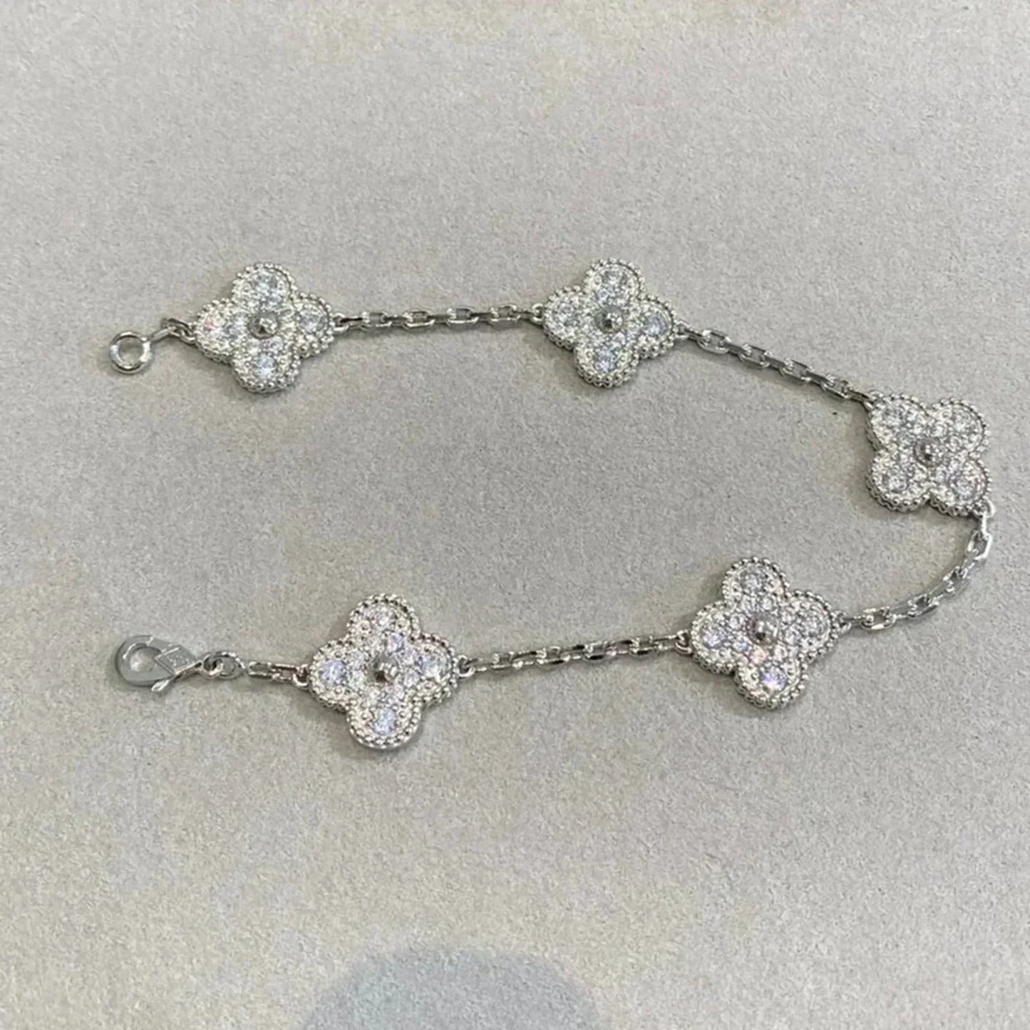 [Lumina] CLOVER 5 MOTIF FULL DIAMOND BRACELET COLLECTION