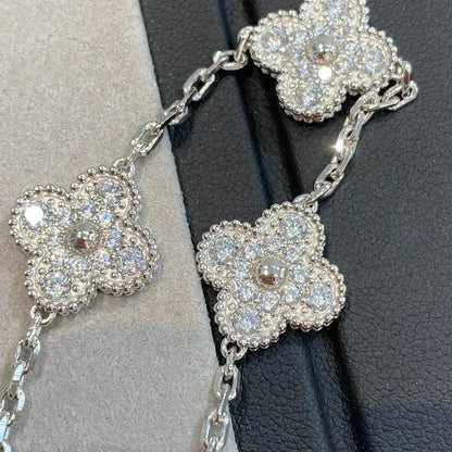 [Lumina] CLOVER 5 MOTIF FULL DIAMOND BRACELET COLLECTION