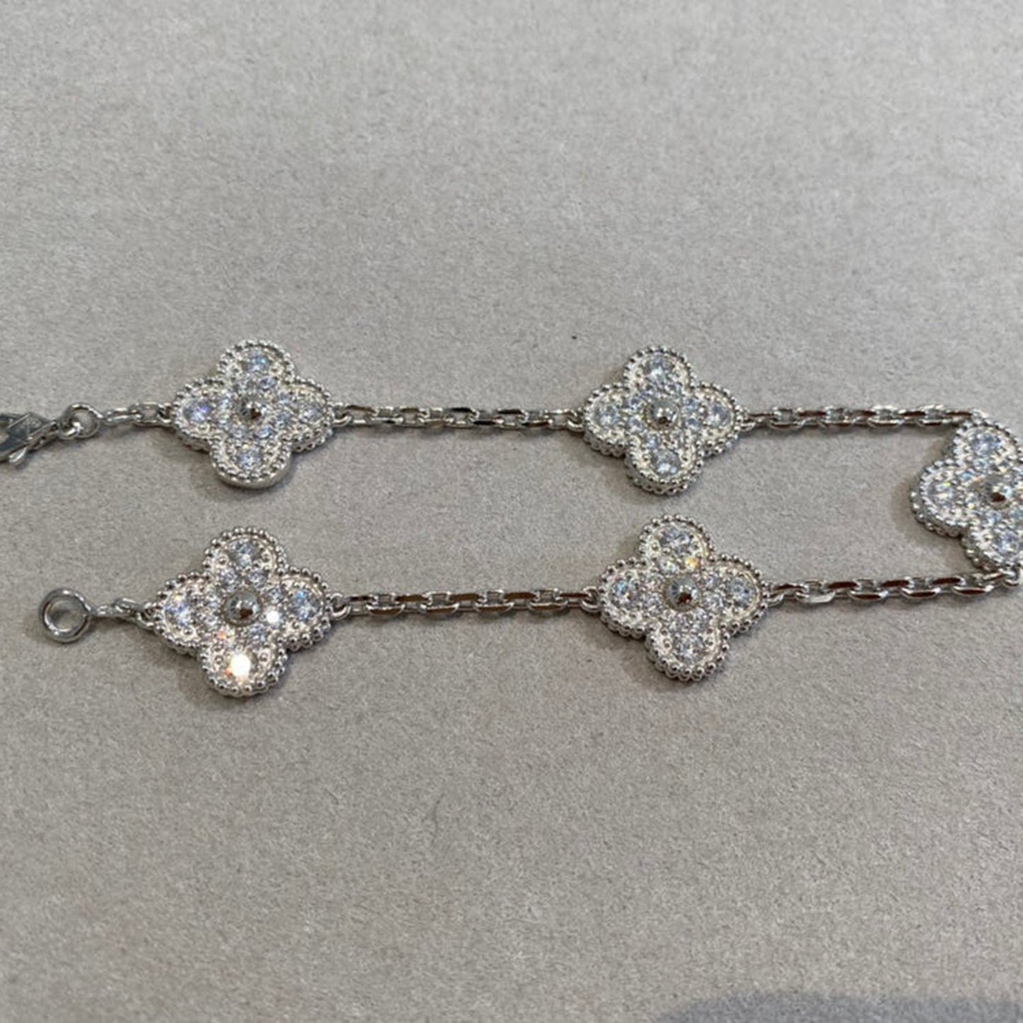 [Lumina] CLOVER 5 MOTIF FULL DIAMOND BRACELET COLLECTION