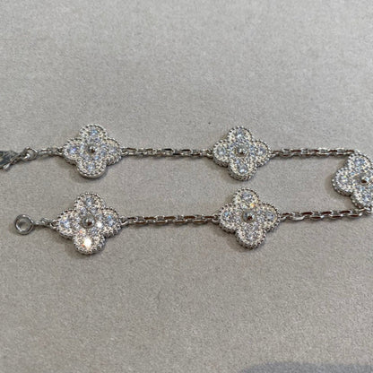 [Lumina] CLOVER 5 MOTIF FULL DIAMOND BRACELET COLLECTION