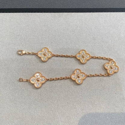 [Lumina] CLOVER 5 MOTIF FULL DIAMOND BRACELET COLLECTION