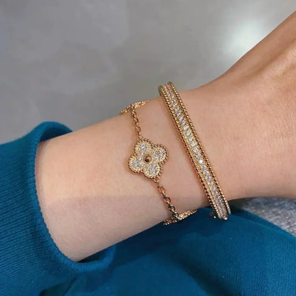[Lumina] CLOVER 5 MOTIF FULL DIAMOND BRACELET COLLECTION