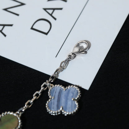 [Lumina]CLOVER BRACELET 5 MOTIFS MOP CHALCEDONY SILVER
