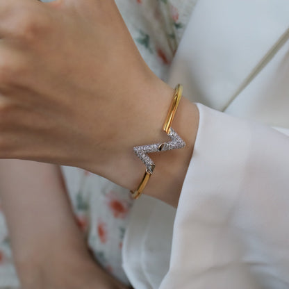 [Lumina]VOLTE UPSITE DOWN GOLD DIAMOND BRACELET