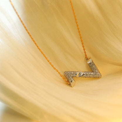 [Lumina]VOLT SILVER DIAMOND PEDANT NECKLACE