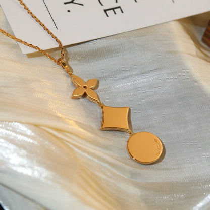 [Lumina]STAR AND SUN DIAMOND PINK GOLD NECKLACE
