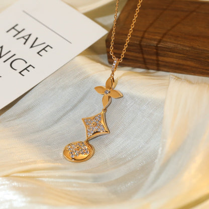 [Lumina]STAR AND SUN DIAMOND PINK GOLD NECKLACE
