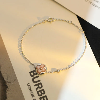 [Lumina]SUN MOTIF PINK MOP SILVER BRACELET