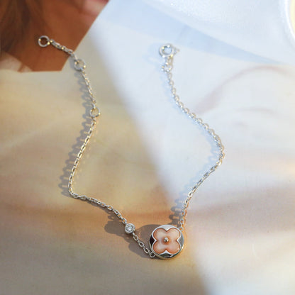 [Lumina]SUN MOTIF PINK MOP SILVER BRACELET