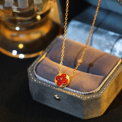 [Lumina]SUN PEDANT PINK GOLD 1 DIAMOND NECKLACE