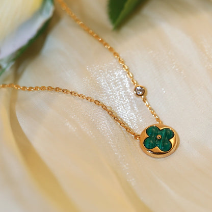 [Lumina]SUN PEDANT PINK GOLD 1 DIAMOND NECKLACE