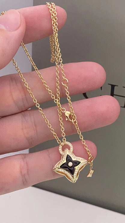 [Lumina]STAR PEDANT PINK GOLD DIAMOND NECKLACE