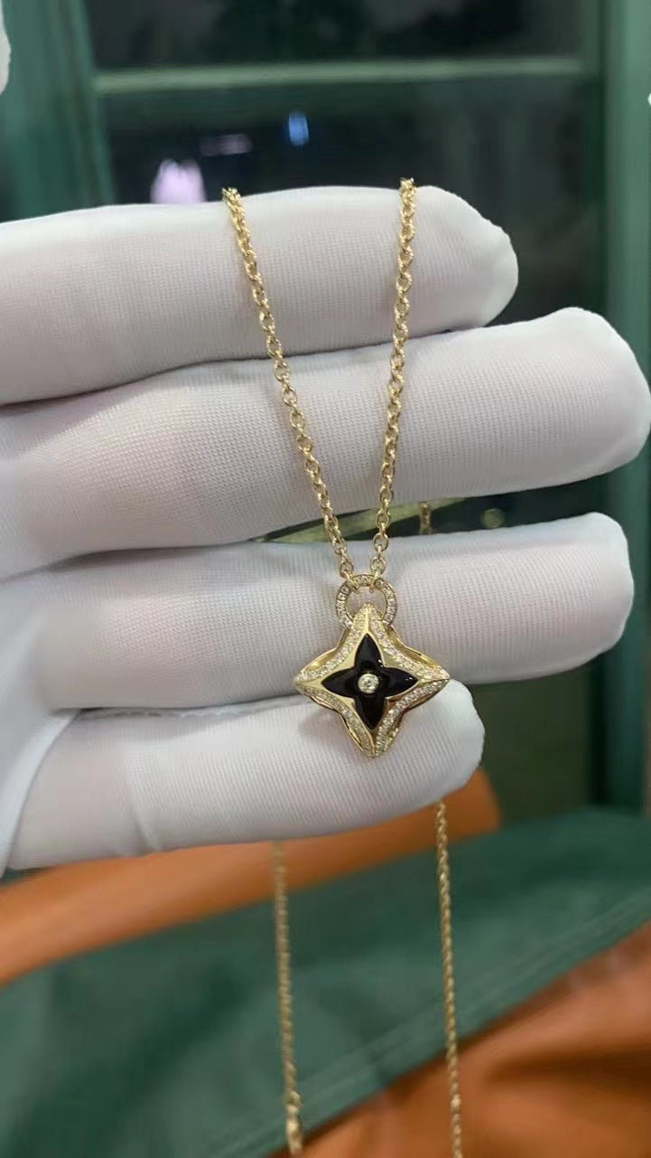 [Lumina]STAR PEDANT PINK GOLD DIAMOND NECKLACE