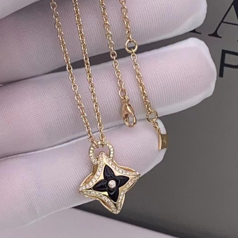 [Lumina]STAR PEDANT PINK GOLD DIAMOND NECKLACE