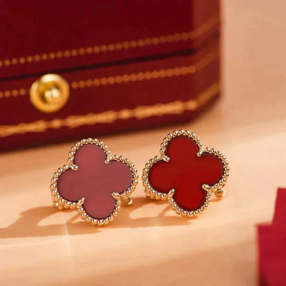 [Lumina]CLOVER MEDIUM 1 MOTIFS CARNELIAN  EARRINGS
