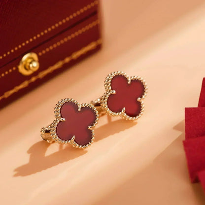 [Lumina]CLOVER MEDIUM 1 MOTIFS CARNELIAN  EARRINGS