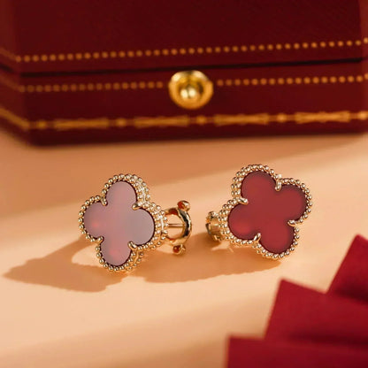 [Lumina]CLOVER MEDIUM 1 MOTIFS CARNELIAN  EARRINGS