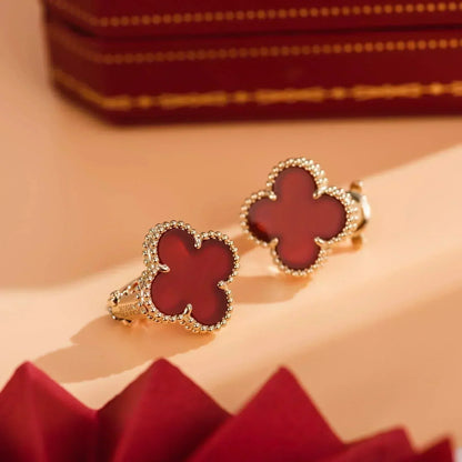 [Lumina]CLOVER MEDIUM 1 MOTIFS CARNELIAN  EARRINGS