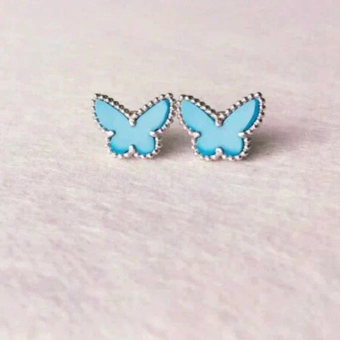 [Lumina]BUTTERFLY TURQUOISE EARRINGS SILVER