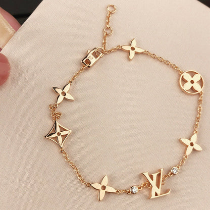 [Lumina]STAR AND SUN 7 MOTIFS GOLD BRACELET