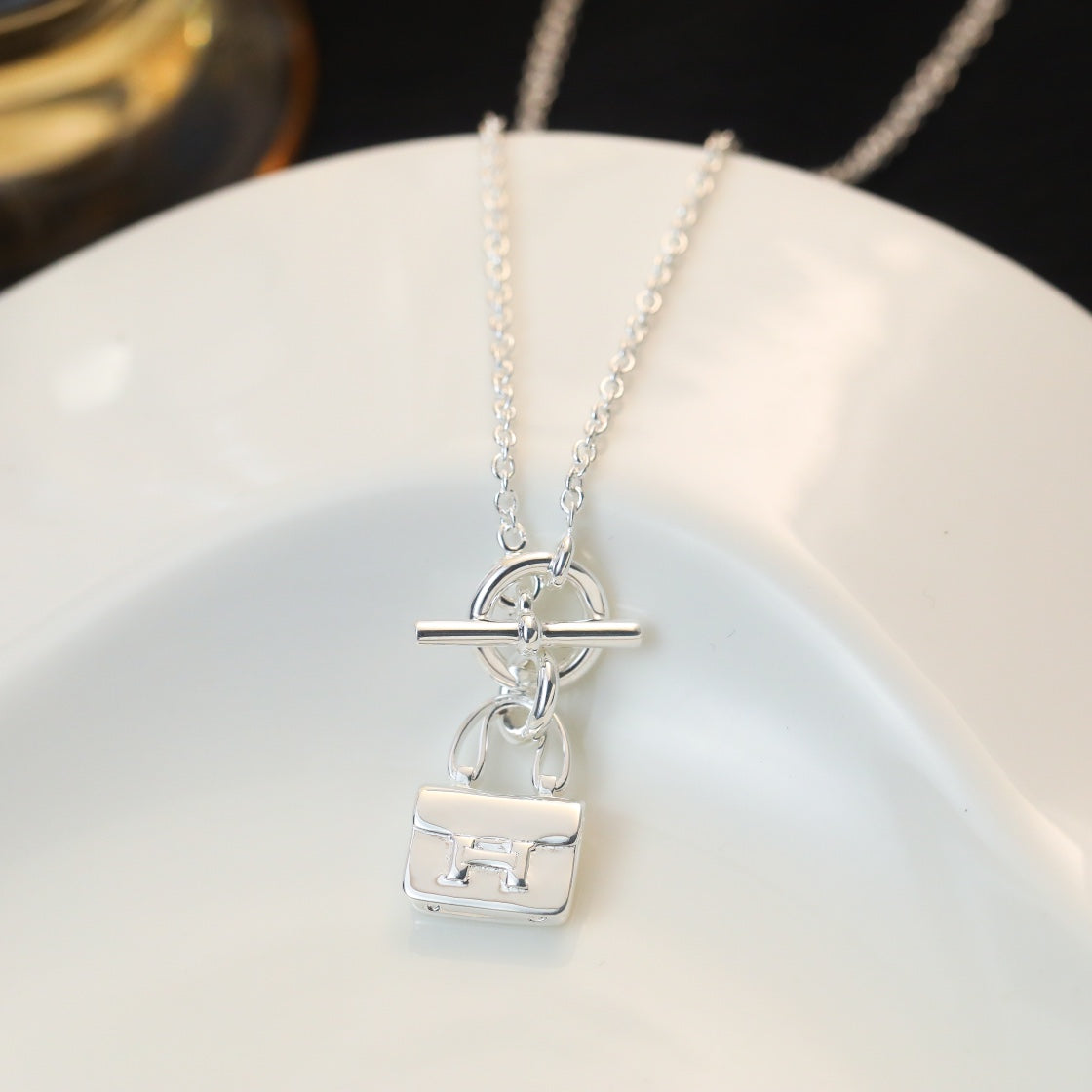 [Lumina]POP H PEDANT SILVER NECKLACE
