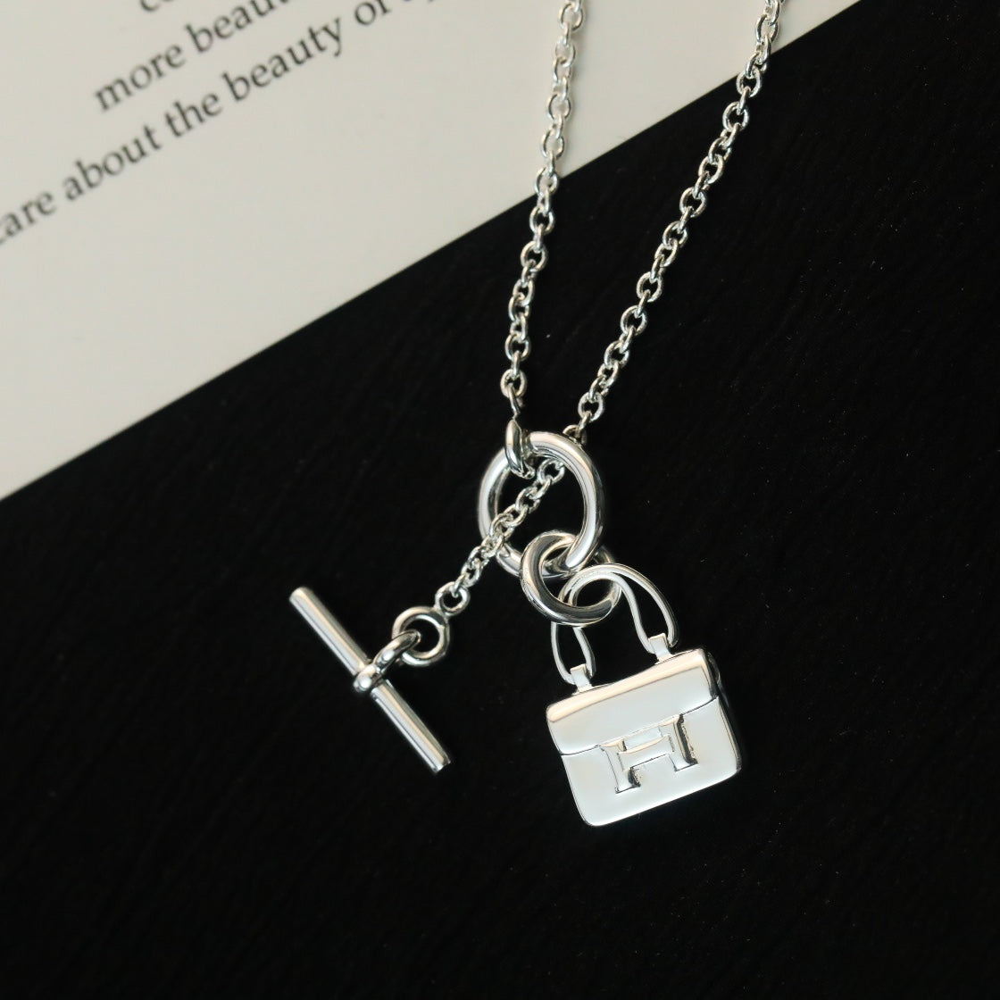 [Lumina]POP H PEDANT SILVER NECKLACE